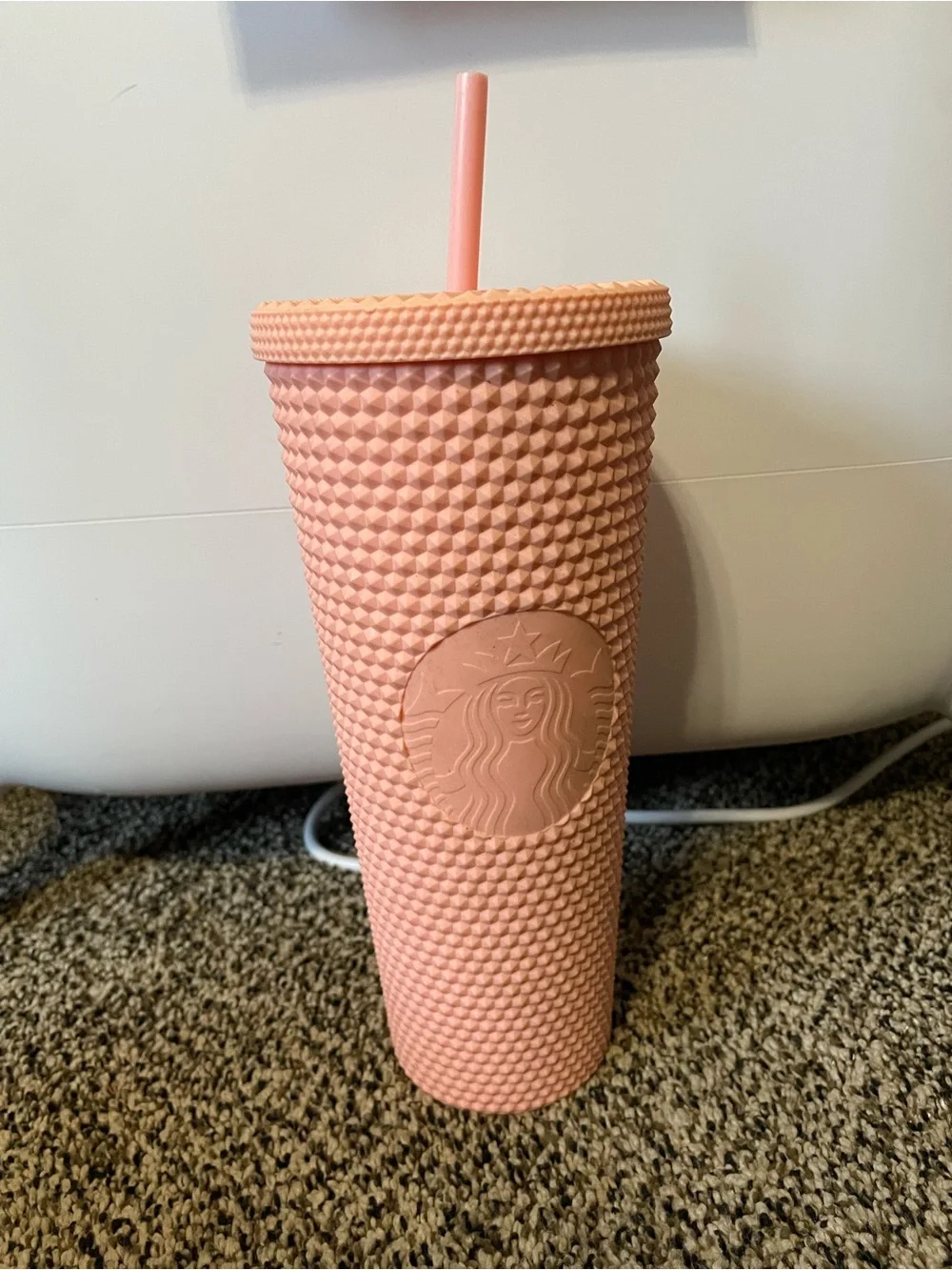 Starbucks Matte Pink Studded Cold Cup Tumbler with Straw